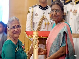 Sudha Murty Receives Padma Bhushan. Daughter Akshata In Attendance Sudha Murty Receives Padma Bhushan. Daughter Akshata In Attendance
