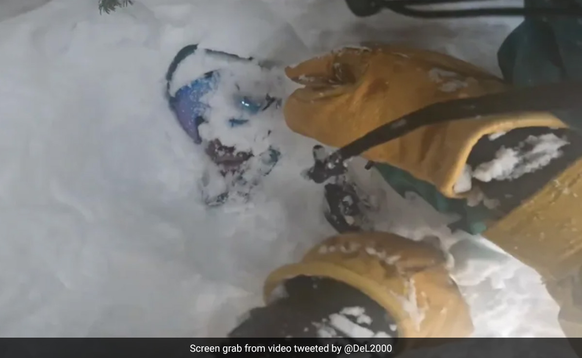 Terrifying Video Shows Skier Digging Out Man Buried Deep Under Snow