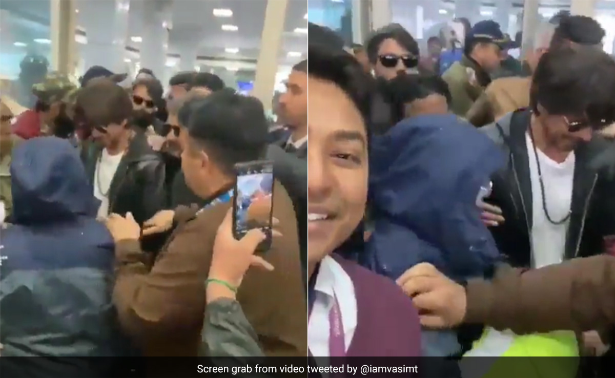 Shah Rukh Khan Mobbed By Fans At Srinagar Airport - Watch
