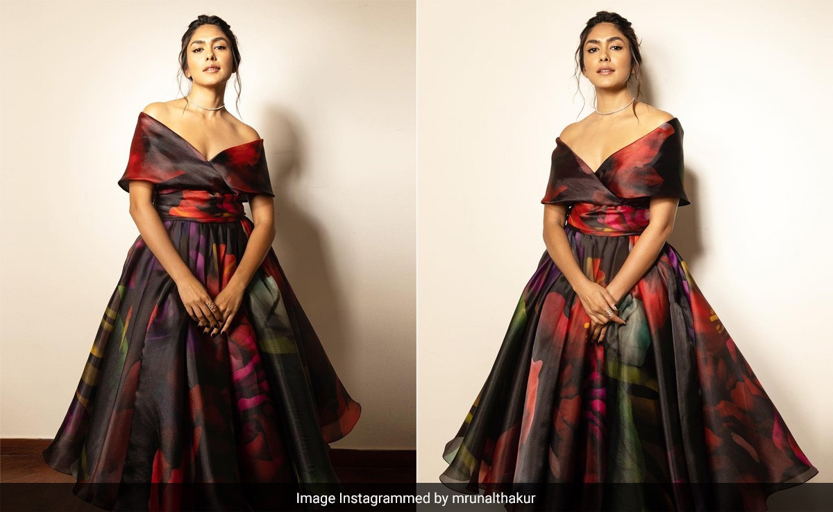 Mrunal Thakur Looks A Lot Like Love In A Vintage Off-Shoulder Midi Dress