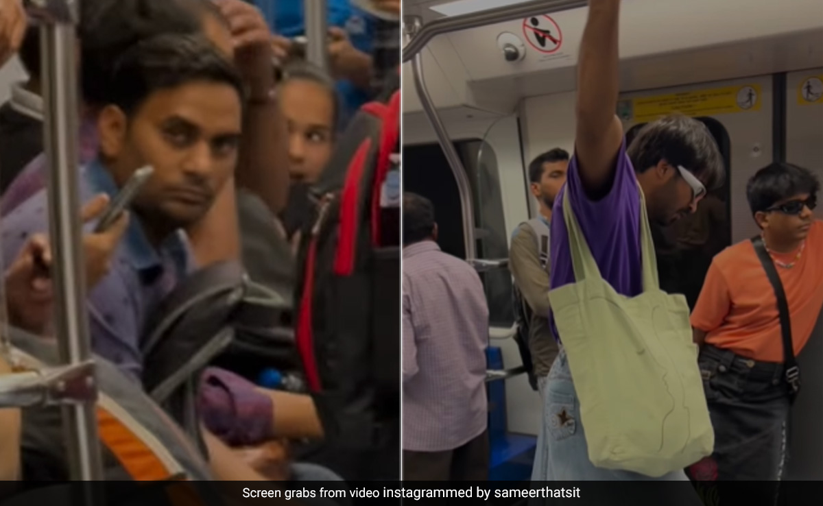 दिल्ली मेट्रो में स्कर्ट पहनकर घूमते दिखे दो लड़के, आगे जो हुआ देखकर नहीं रुकेगी हंसी