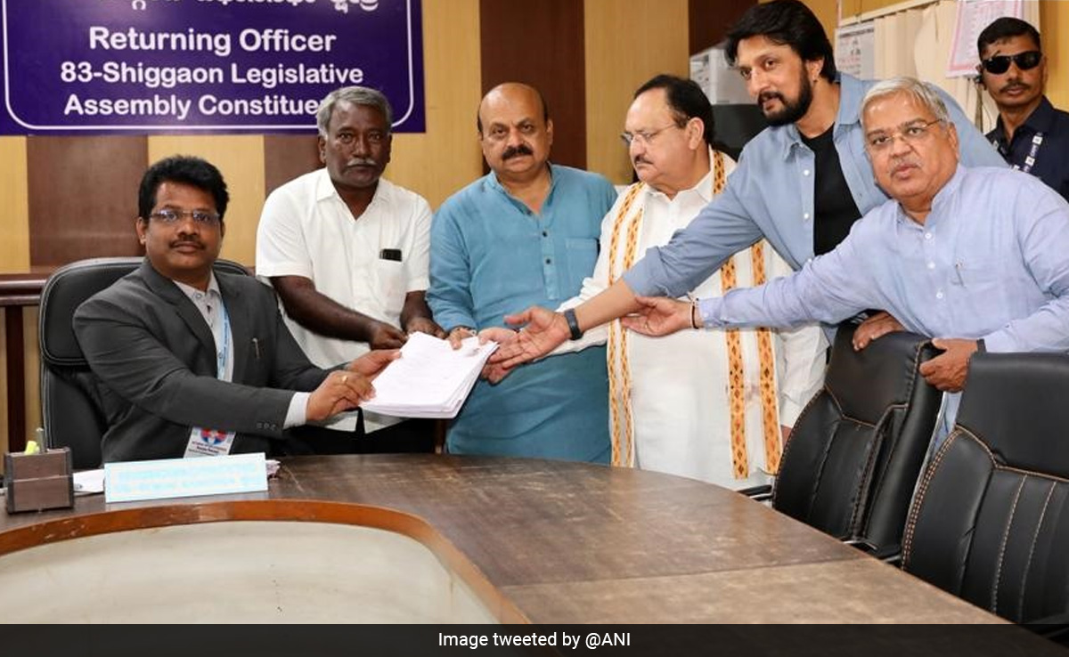 Accompanied By BJP Chief, Karnataka Chief Minister Files Nomination For Polls