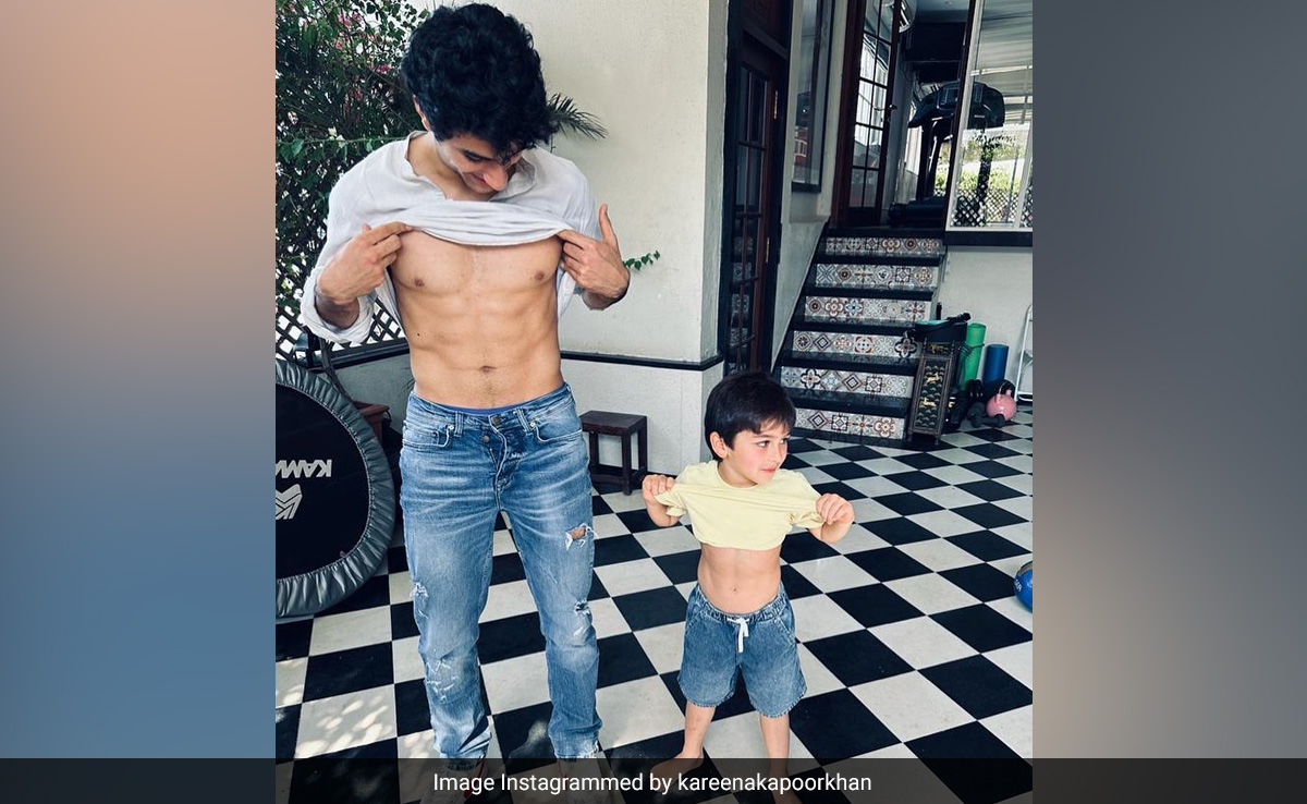 Tiny Taimur And Very Tall Ibrahim Flex Their Abs In Adorable Pic Posted By Kareena Kapoor