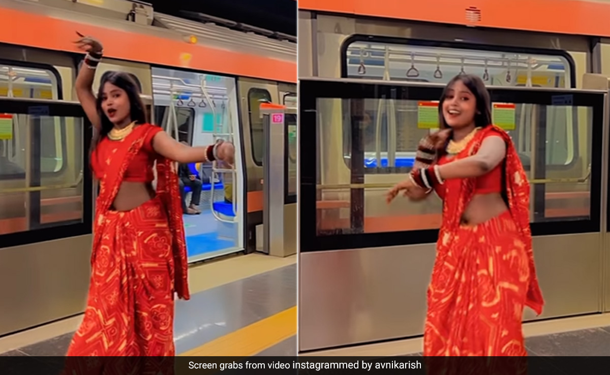 Video Of Woman Dancing To Bhojpuri Song At Delhi Metro Station Divides The Internet