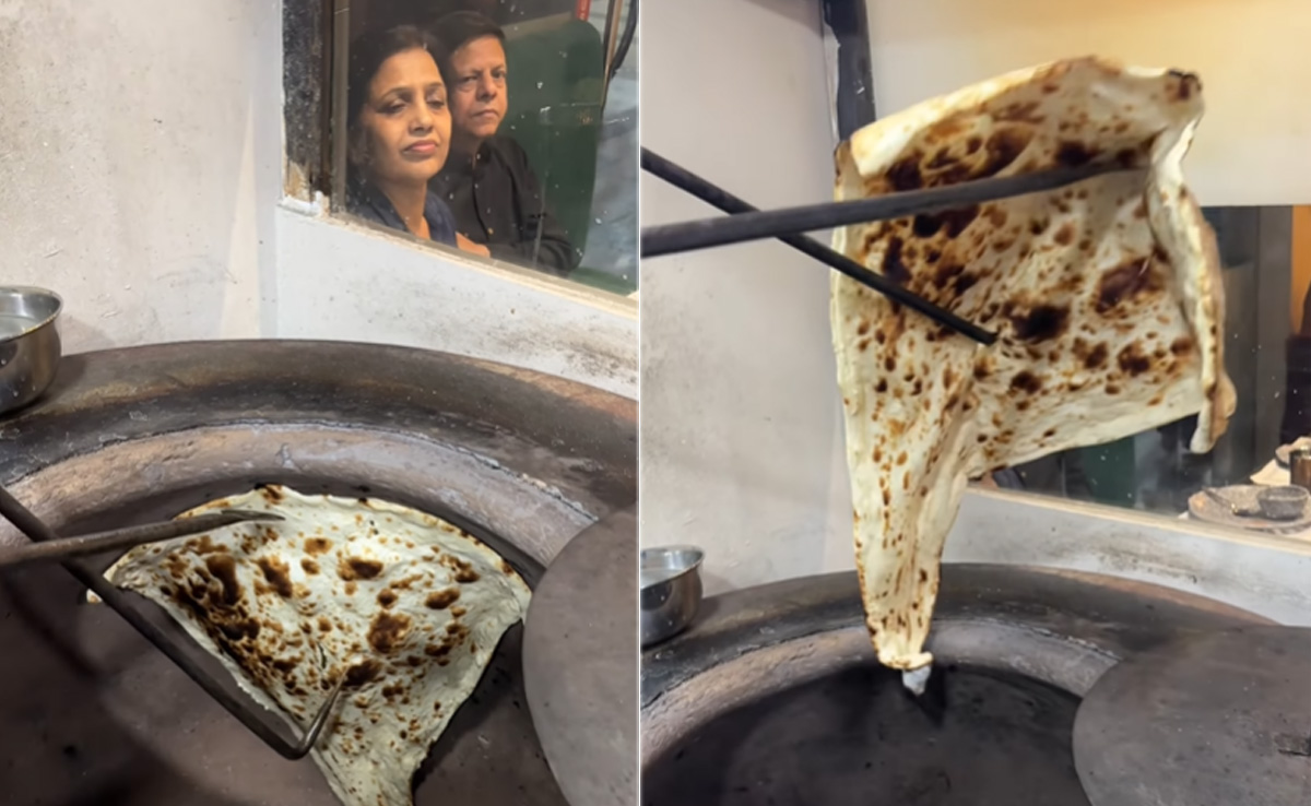 Blogger Found "Biggest Butter Naan" On Delhi Streets. Internet Calls It "Biggest Sweaty Naan"