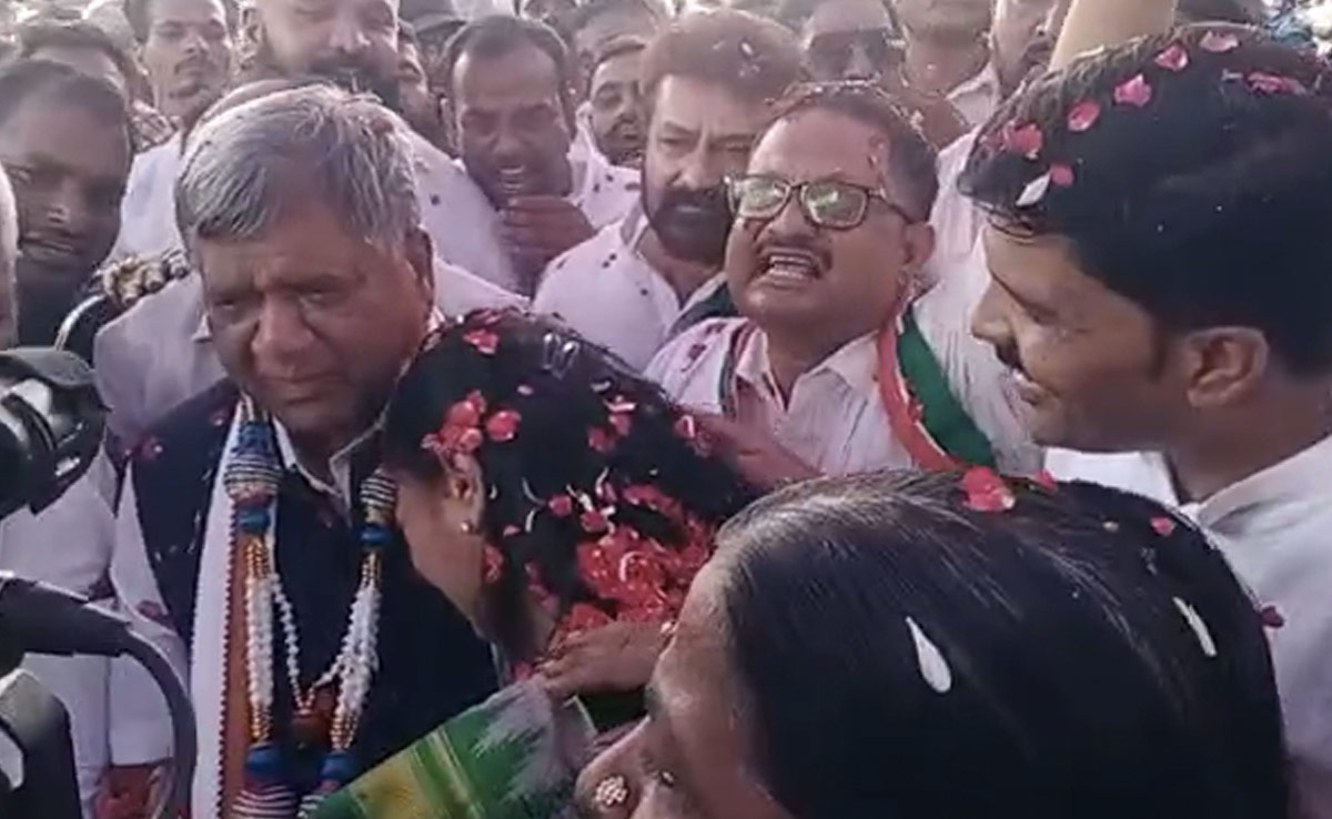 Watch: Leader Who Switched To Congress Gets Huge Welcome, Wife In Tears