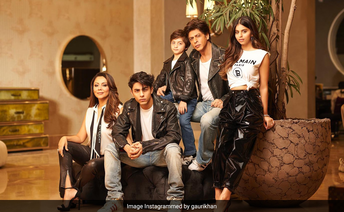 Shah Rukh Khan, AbRam Khan And Aryan Khan Prove The Khan Boys Have Got Fashion Game In Matching Leather Jackets And Jeans
