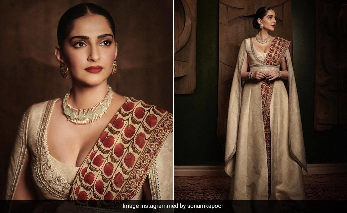If You Told Us That Sonam Kapoor In A Brocade <i>Saree</i> Gown Was A Painting, We'd Believe You