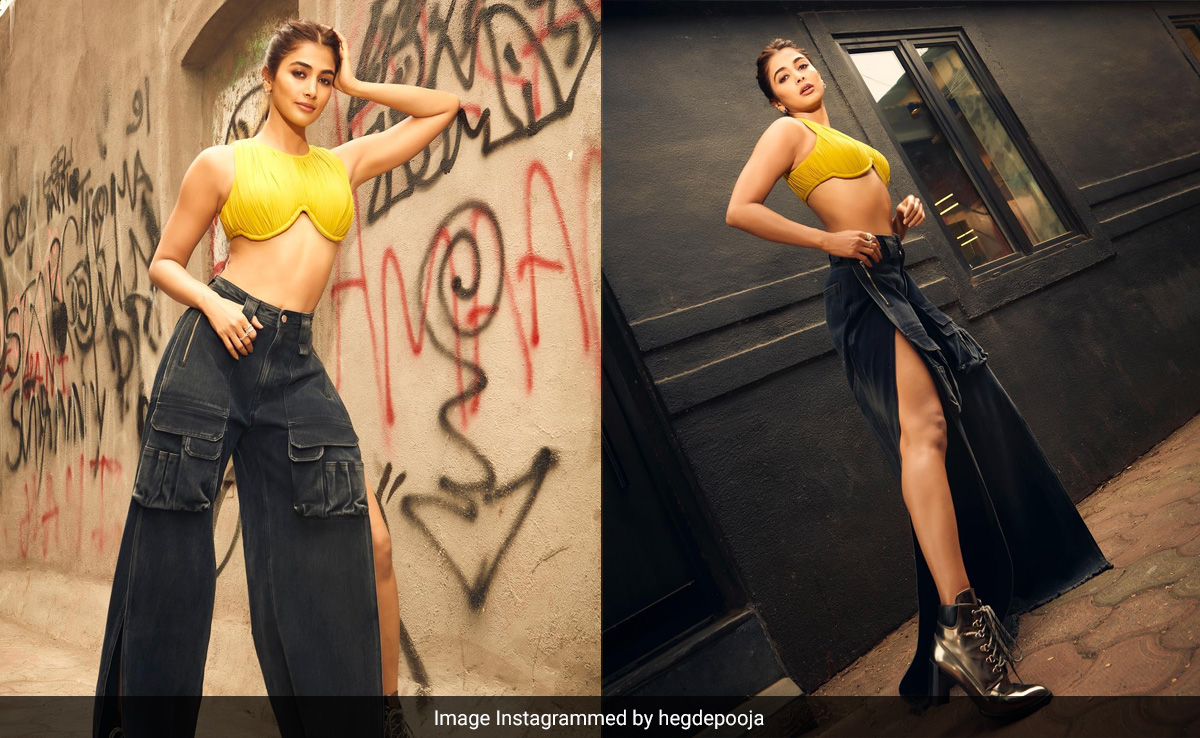 Pooja Hegde Is Too Cool For The Summer In A Yellow Underwired Bralette And Jeans