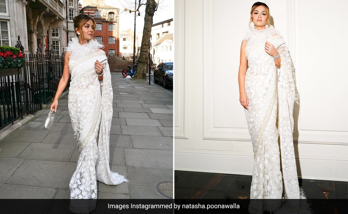 Natasha Poonawalla Proves That A White <i>Saree</i> Can Look Just As Festive On Her