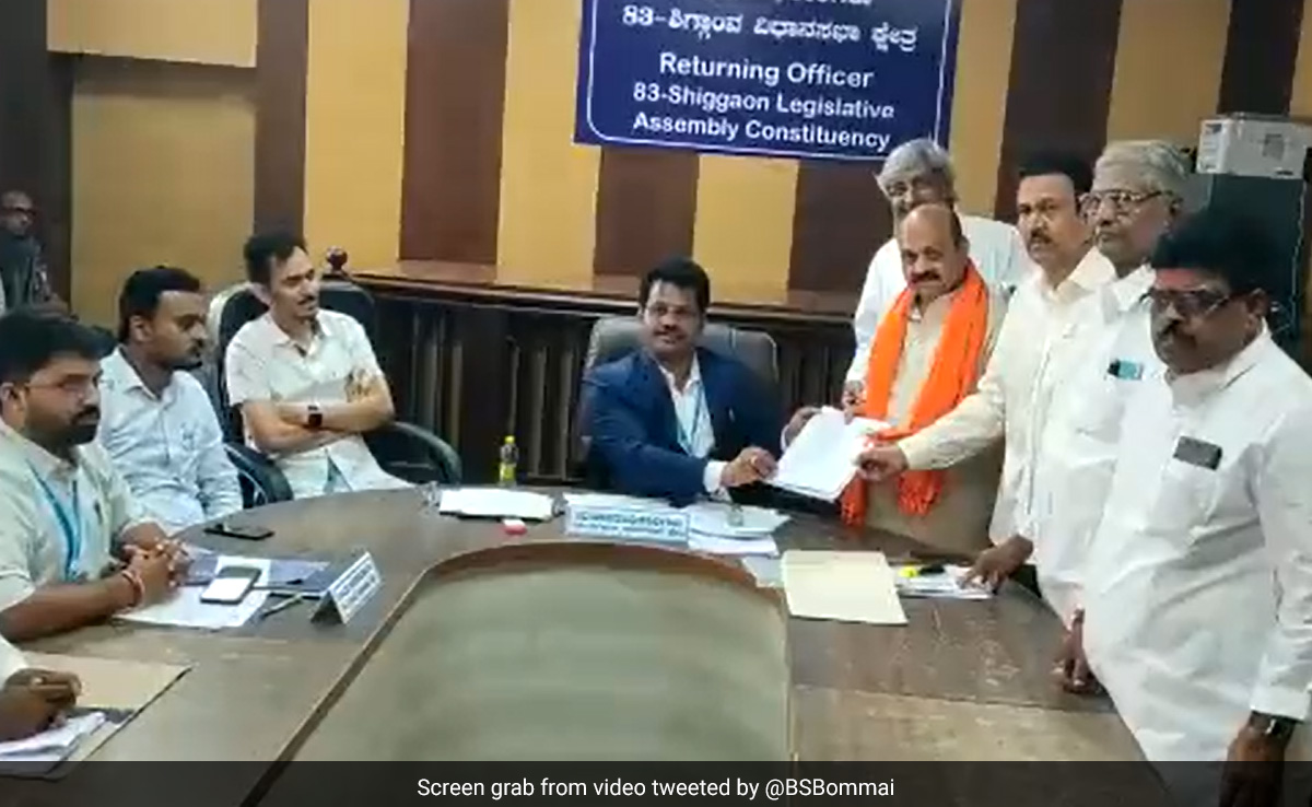 Karnataka Chief Minister Basavaraj Bommai Files Nomination From Shiggaon