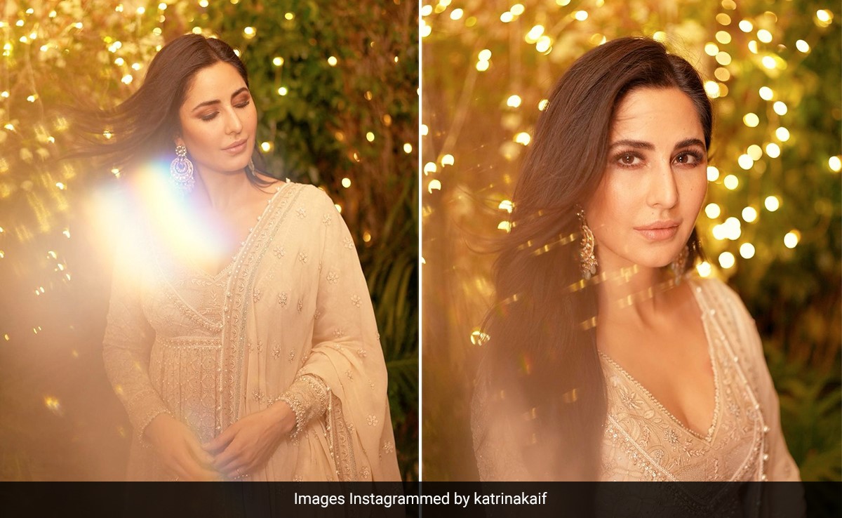 Katrina Kaif Was Our <i>Eid Ka Chand</i> In This Embroidered Ivory <i>Anarkali</i>