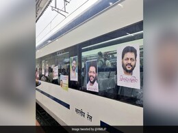Congress MP's Posters Appear On Vande Bharat Train In Kerala Congress MP's Posters Appear On Vande Bharat Train In Kerala