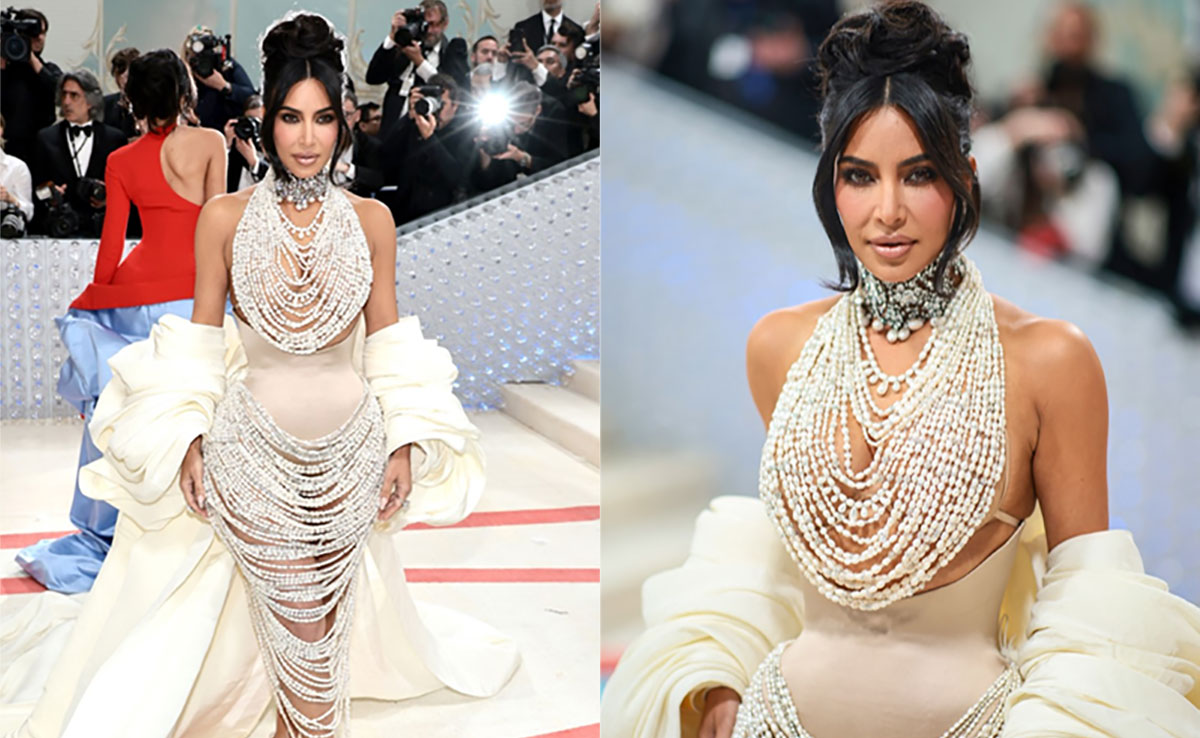 Kim Kardashian's Way Of Paying Homage To Karl Lagerfeld At The Met Gala 2023 Is By Dripping In Pearls, Literally