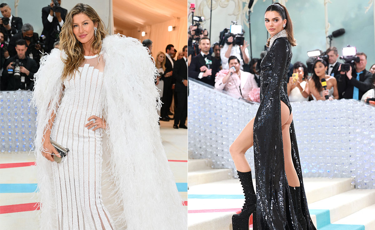 From Kendall's Bodysuit To Gisele's Dress, These Supermodels Arrived At The 2023 Met Gala In Style
