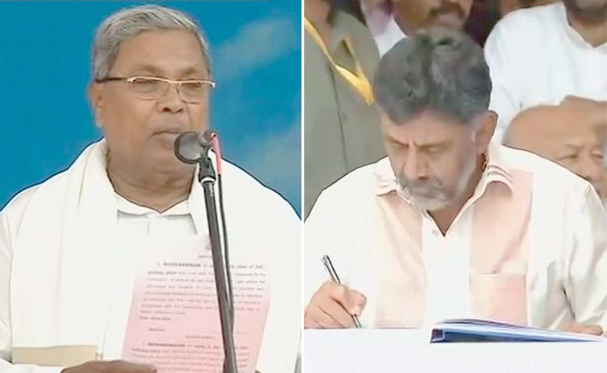 Karnataka Swearing-In Ceremony Highlights: Siddaramaiah Takes Oath As Chief Minister, DK Shivakumar As His Deputy