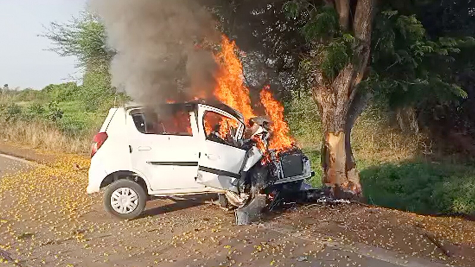 Newly Weds Among 4 Burnt Alive As Car Goes Up In Flames In Madhya Pradesh
