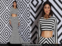 It's Not An Optical Illusion, Shilpa Shetty's Striped Skirt Set Is Really Just That Stylish It's Not An Optical Illusion, Shilpa Shetty's Striped Skirt Set Is Really Just That Stylish