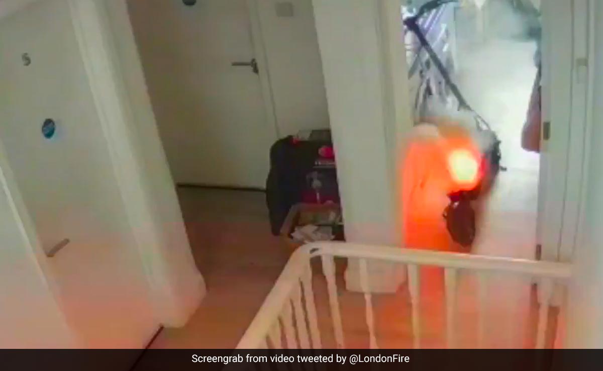 Viral Video Shows E-Scooter Bursting Into Flames In A London House