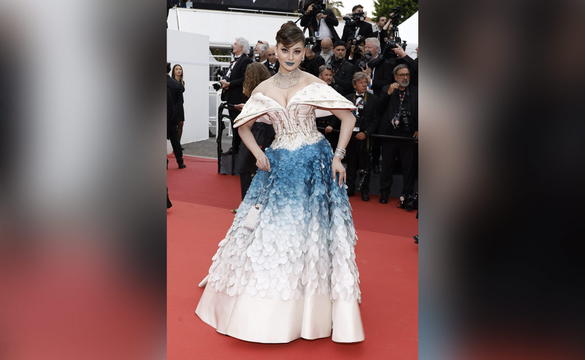 Cannes 2023: Urvashi Rautela's Red Carpet Look Is... Wait...Blue Lips. Remind You Of Someone?