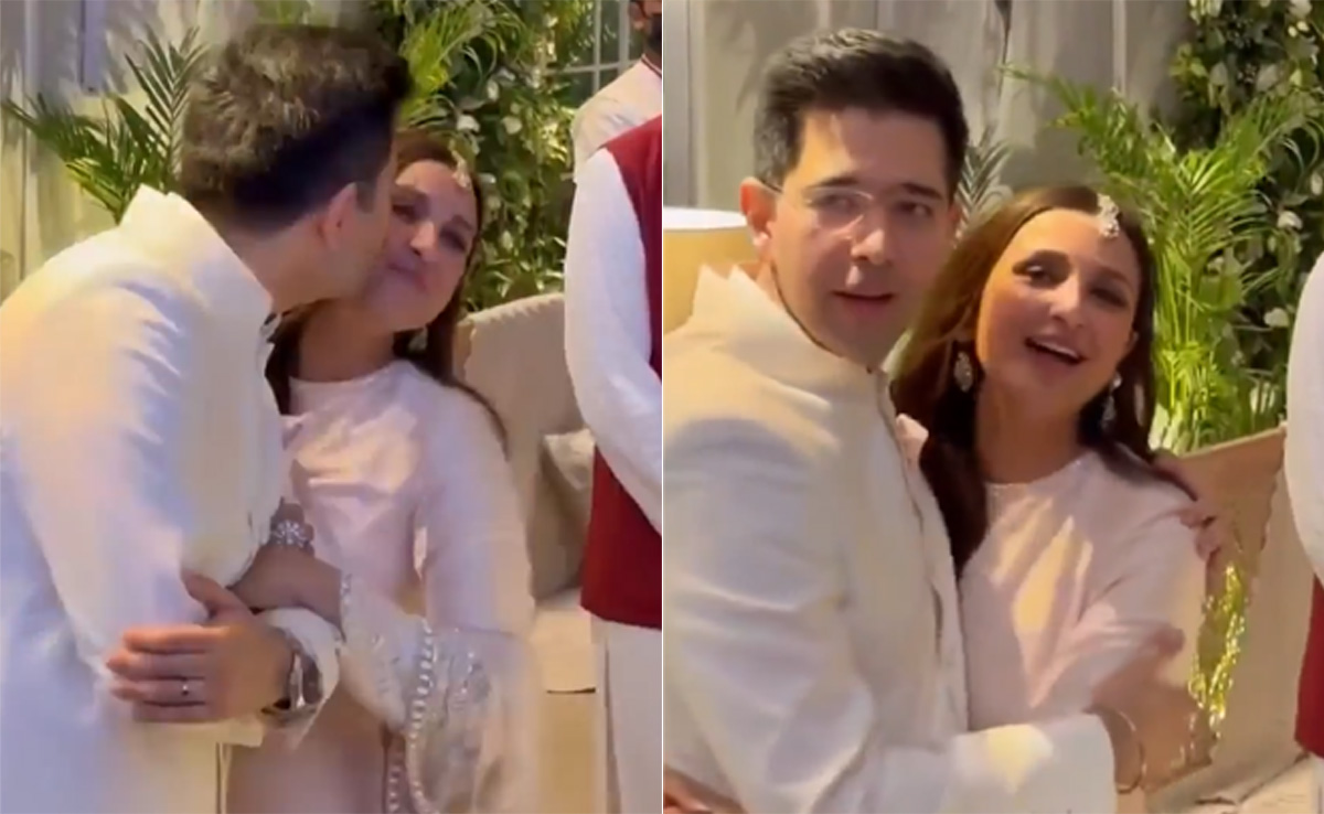 Parineeti Chopra And Raghav Chadha's Engagement Festivities Sealed With A Kiss