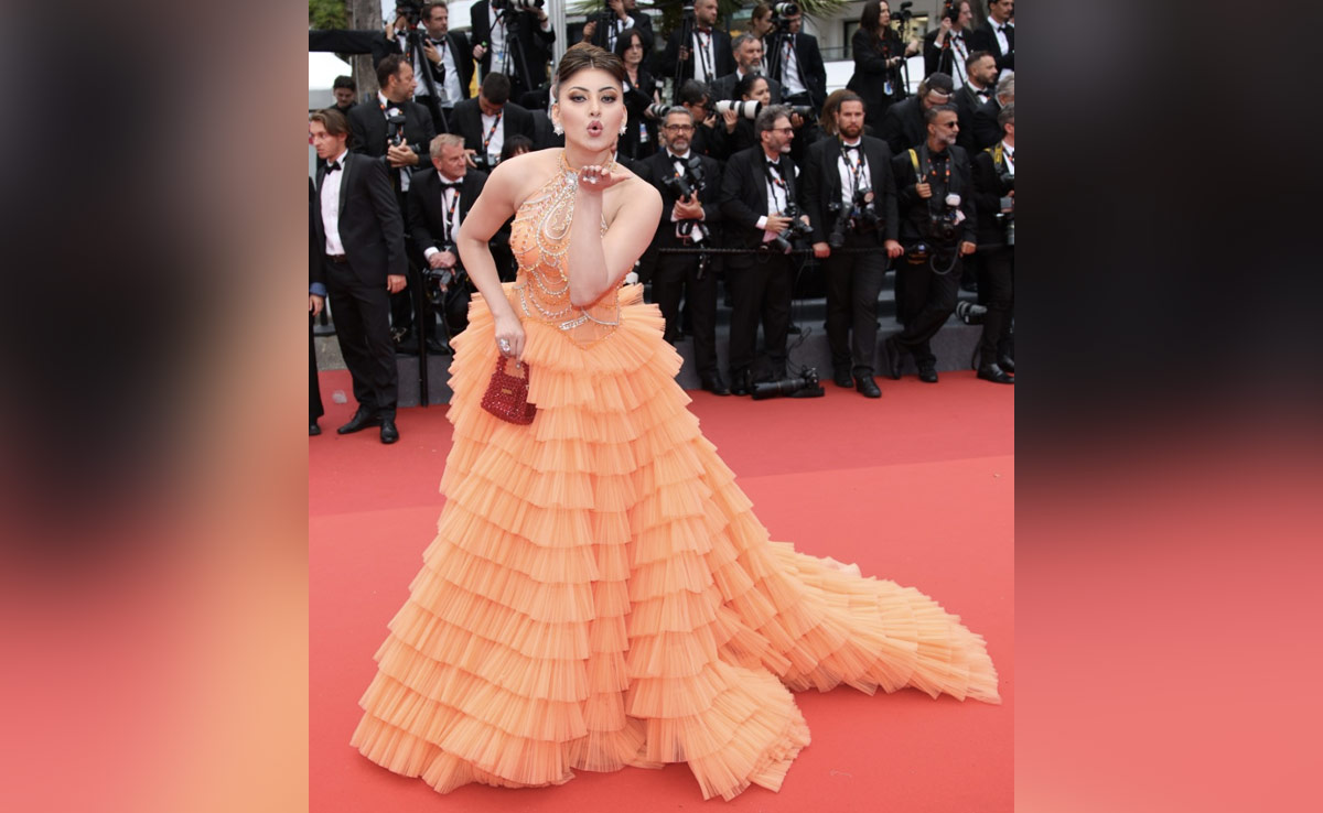 Cannes 2023: More Ruffles For Urvashi Rautela, Orange This Time