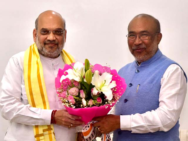 Manipur Chief Minister Briefs Amit Shah On Violence, Tribal MLAs' Demand
