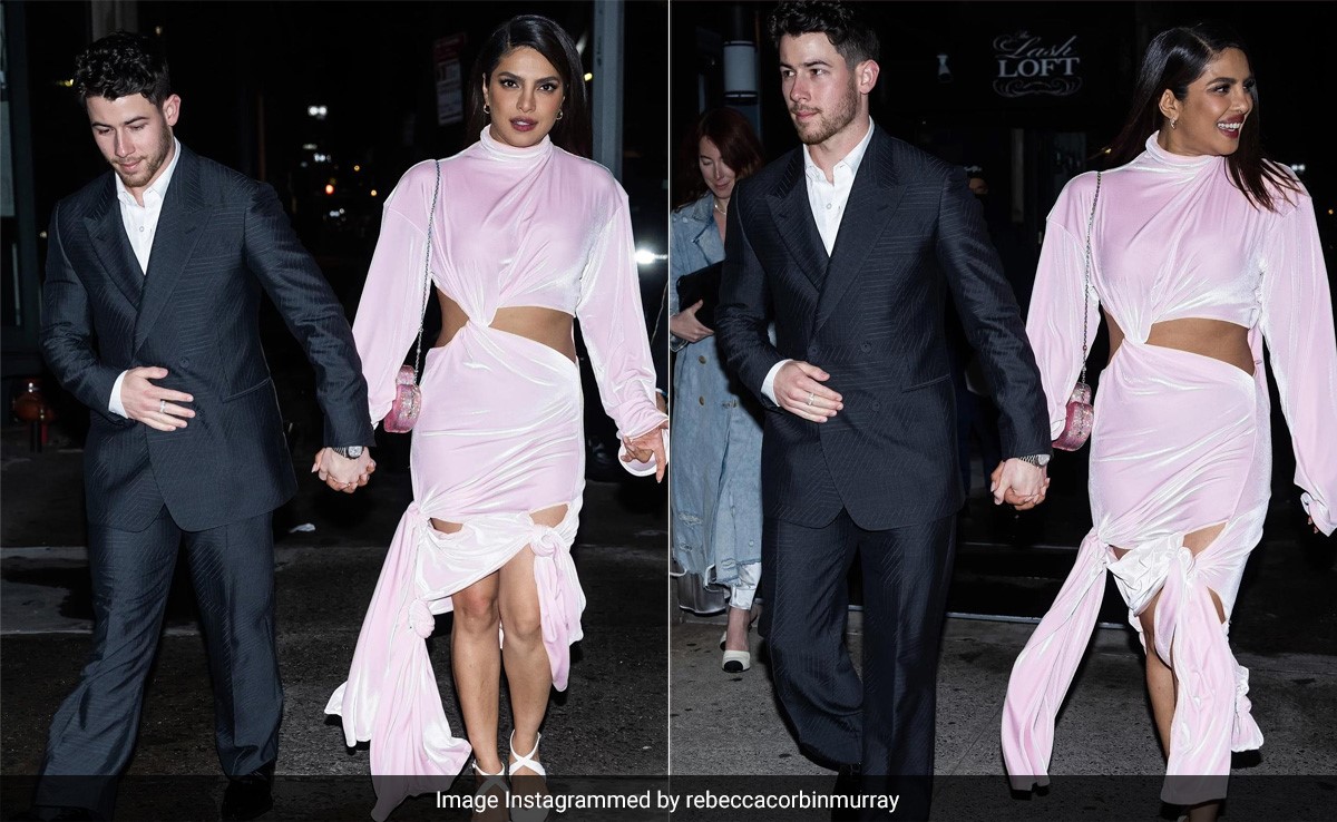 Priyanka Chopra's Bubblegum Pink Velvet Cutout Dress Is The Freshest Take On Summer Fashion