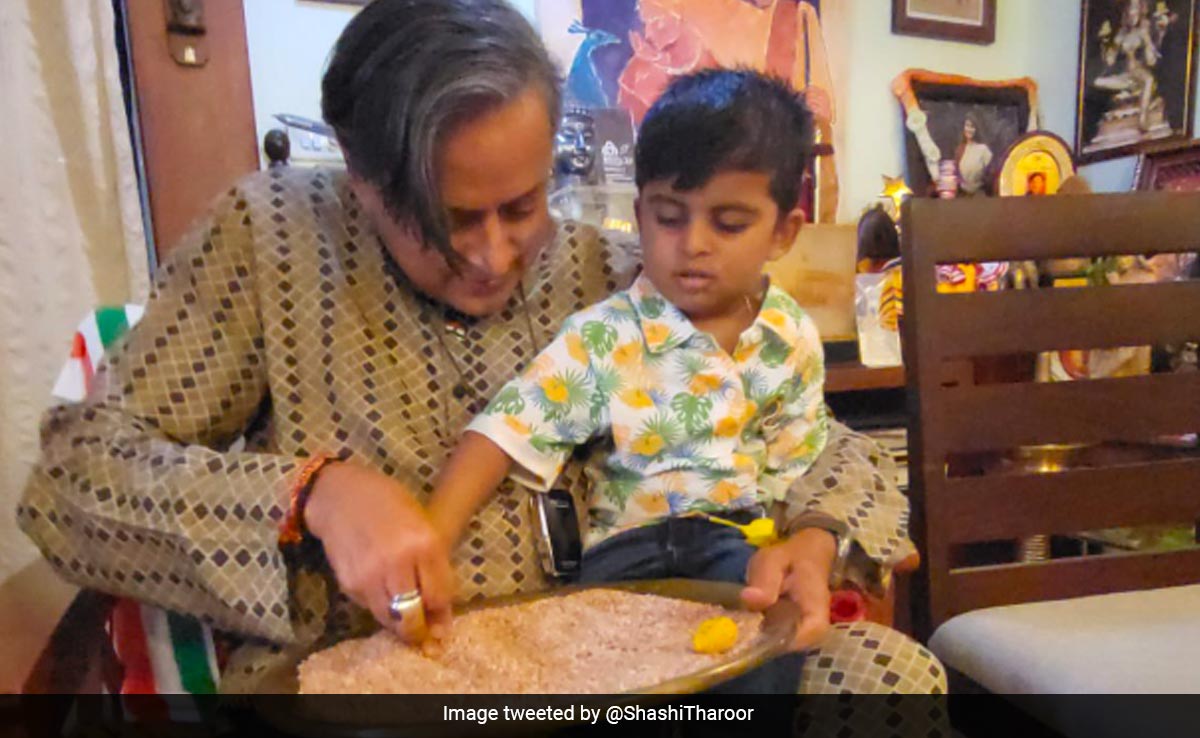 Shashi Tharoor Performs Unique Ritual With 2-Year-Old Kerala Boy, Shares Pics