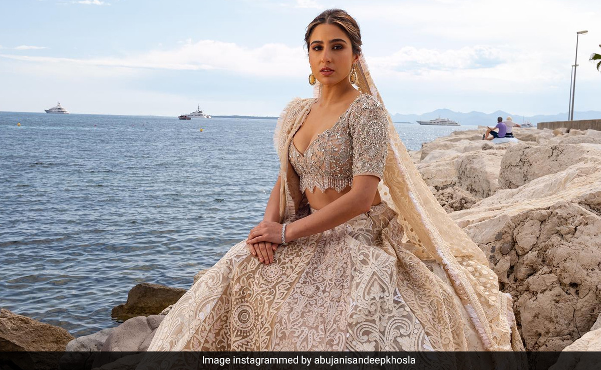 Cannes 2023: Abu-Sandeep Break Down Sara Ali Khan's Lehenga - Shadow Work, Pearls, Resham, Head Veil