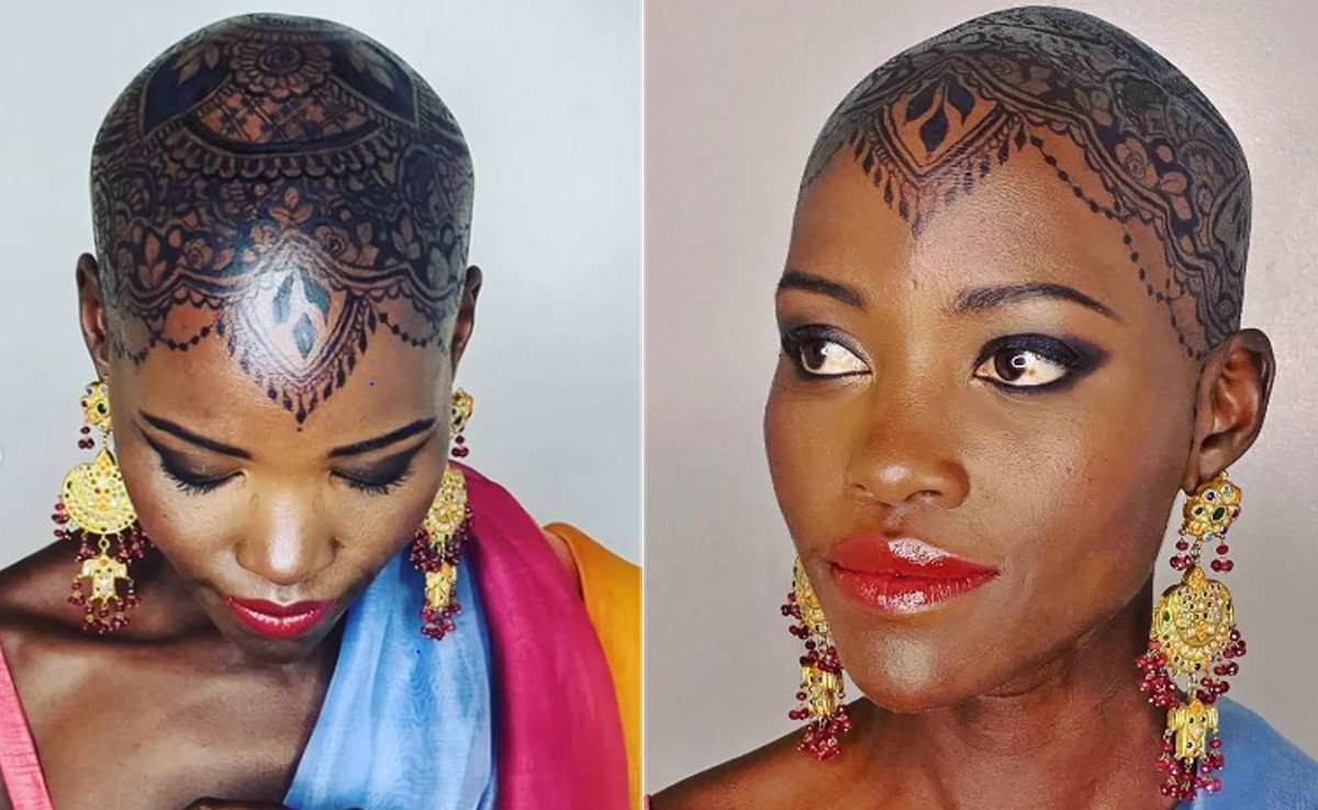 Lupita Nyong'o Was "Excited And Terrified" About Mehendi On Her Bald Head