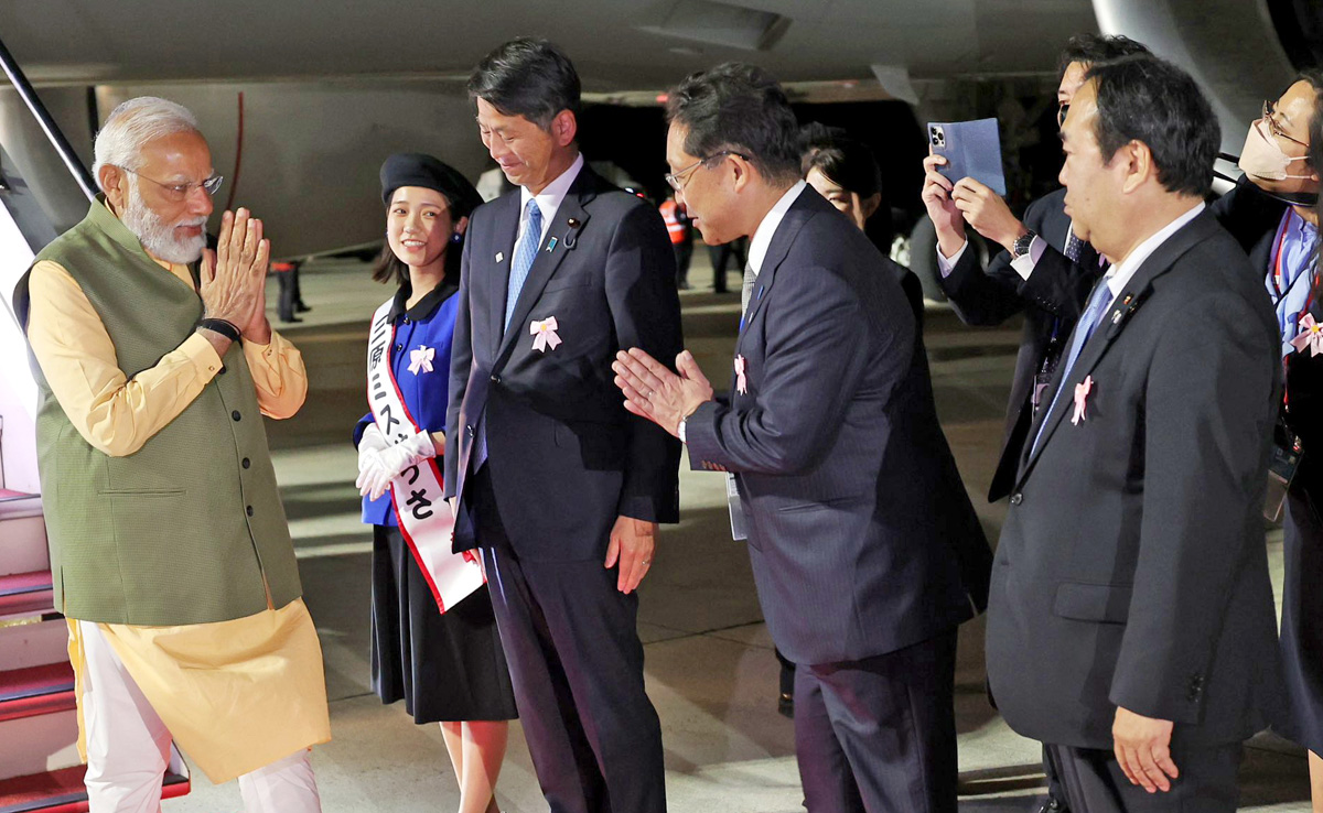 PM Modi Arrives In Japan To Attend G7 Summit, Quad Leaders' Meet