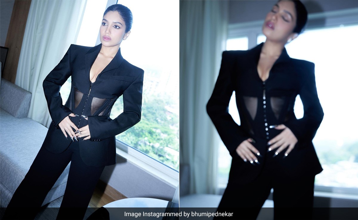 Bhumi Pednekar's Black Corset Pantsuit Is A Sassy Spin To Power Dressing