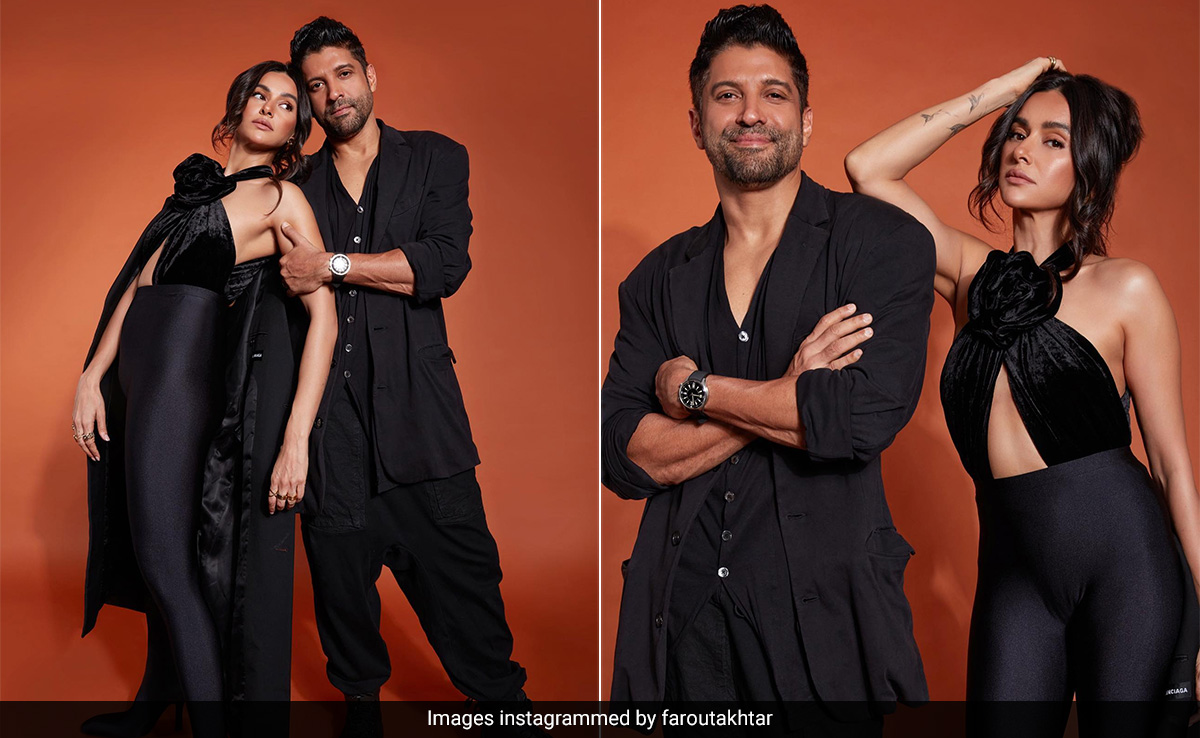Together, Farhan Akhtar And Shibani Dandekar Are One Fabulously Fashionable Duo In Black