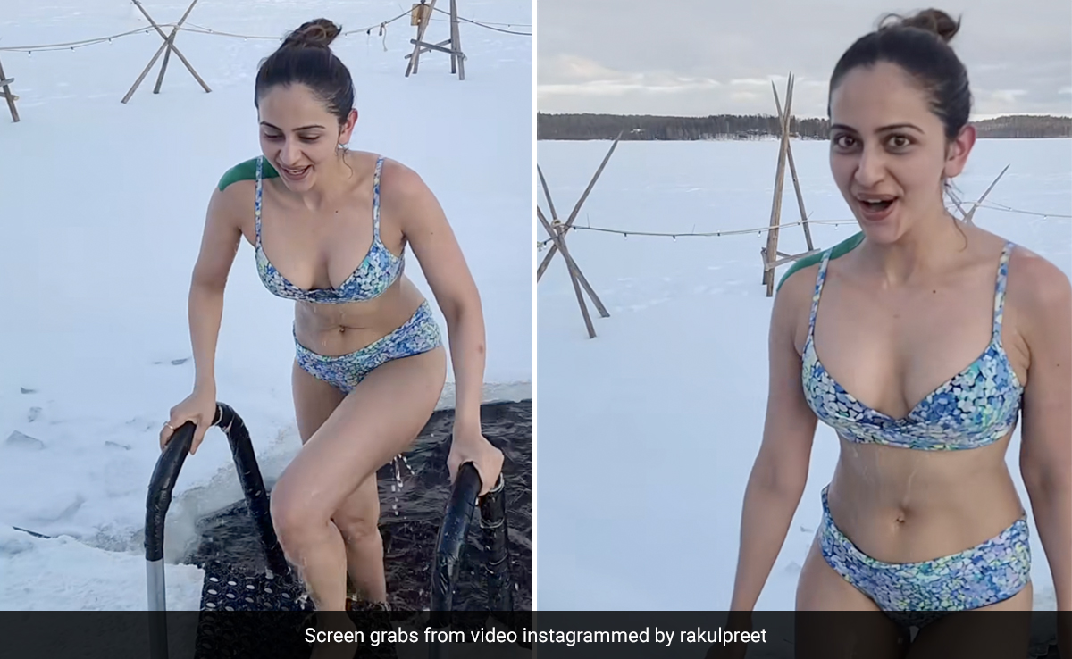Rakul Preet Singh's Chilling Experience Looks Cooler In An Icy Blue Swim Set