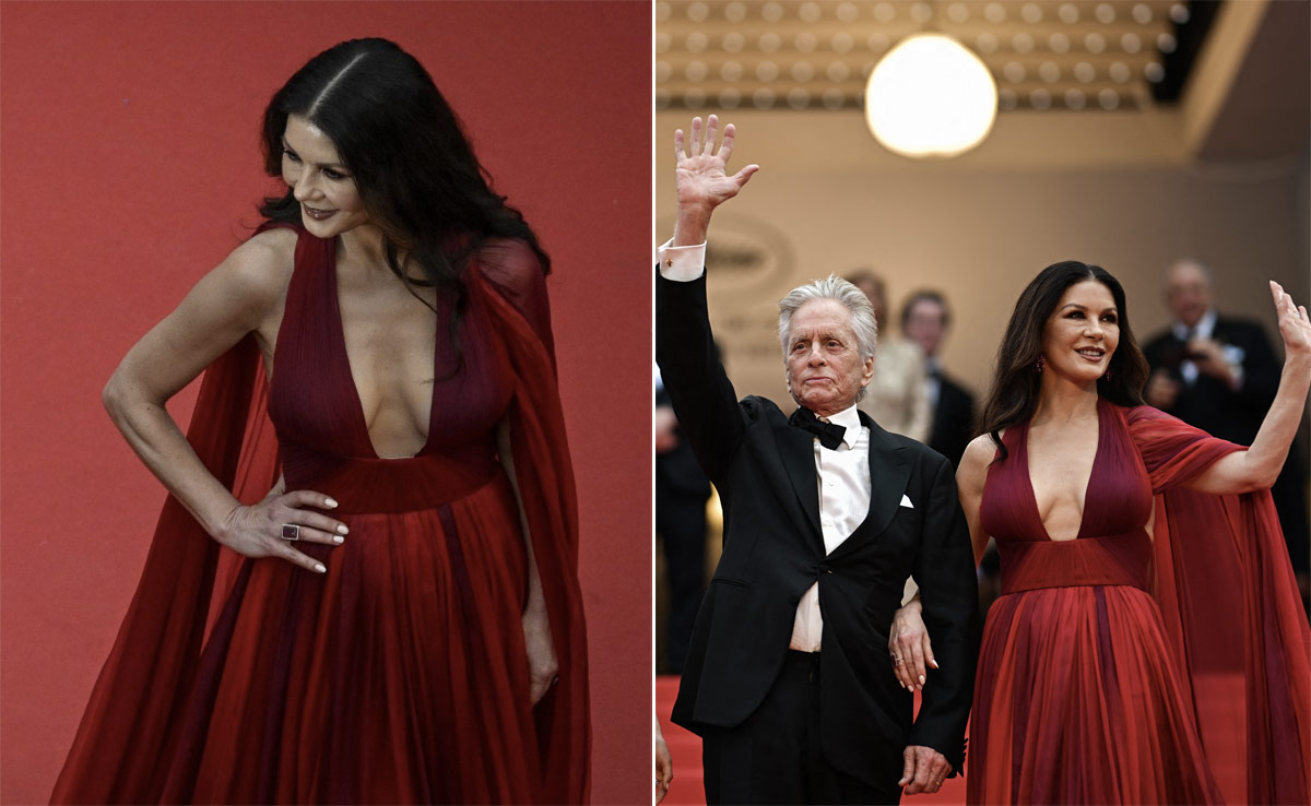 Cannes 2023: Catherine Zeta-Jones's Elie Saab Gown Looked Even More Fiery Than The Red Carpet She Was On