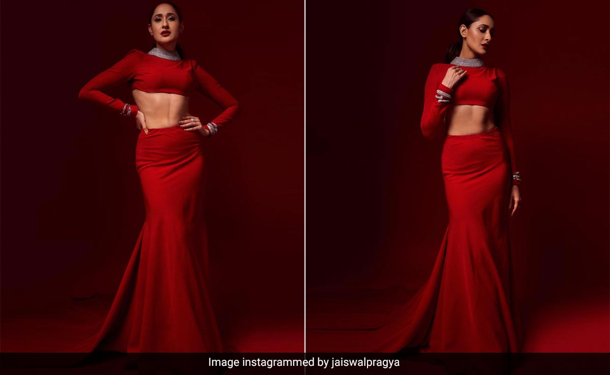 IIFA 2023: Pragya Jaiswal Turns Red Carpet Siren In A Backless Red Skirt Set