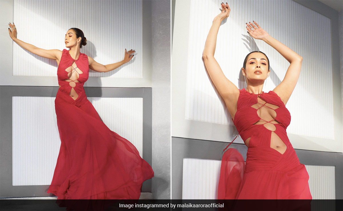 Cutouts Are Having A Moment On Malaika Arora's Daring Red Maxi Dress