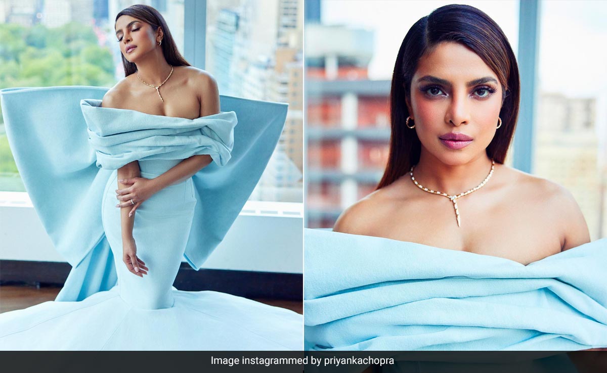 Priyanka Chopra's Larger Than Life Icy Blue Gown Ensures We Fall In <i>Love Again</i>