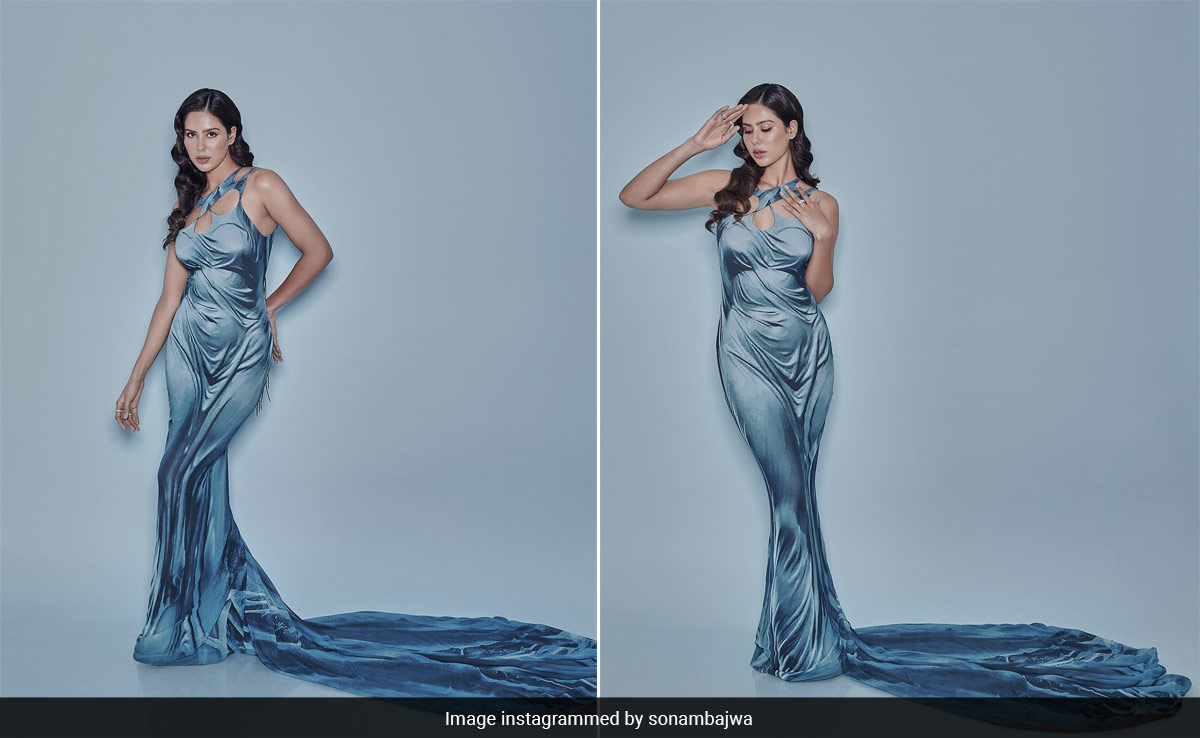 Don't Mind If Sonam Bajwa's Teal 'Soaked' Gown Plays Games With Your Eyes