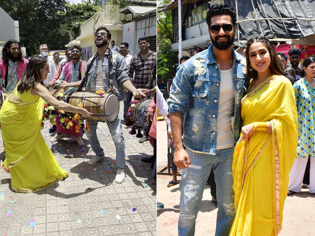 Sara Ali Khan-Vicky Kaushal Dance To The Beats Of Dhol At Film Trailer Launch