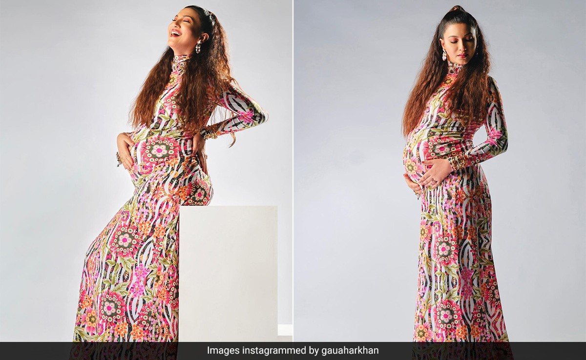 Gauahar Khan Is A Print Party For Two As She Welcomes A Baby Boy In A Bodycon Dress