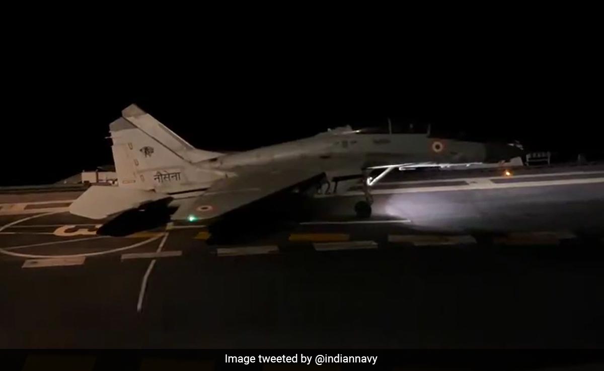Video: MiG-29K Lands On India's Aircraft Carrier At Night For First Time
