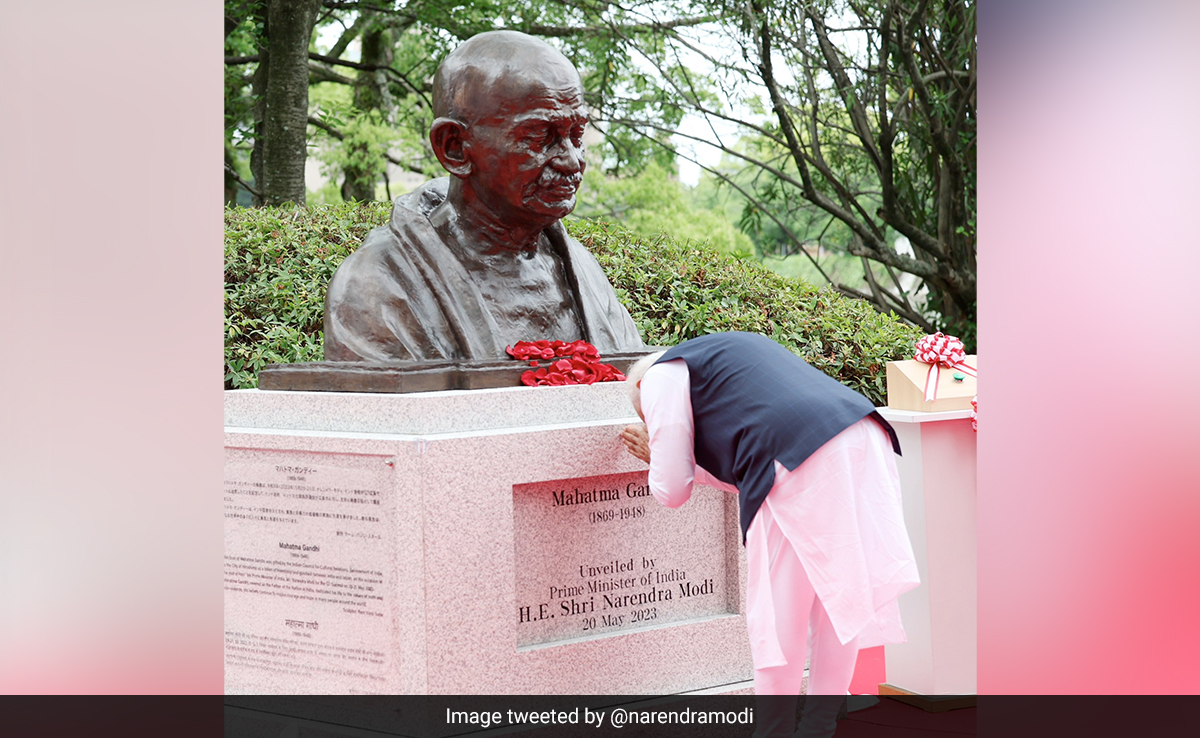 PM Modi's Message Of Peace As He Unveils Gandhi Statue In Japan's Hiroshima