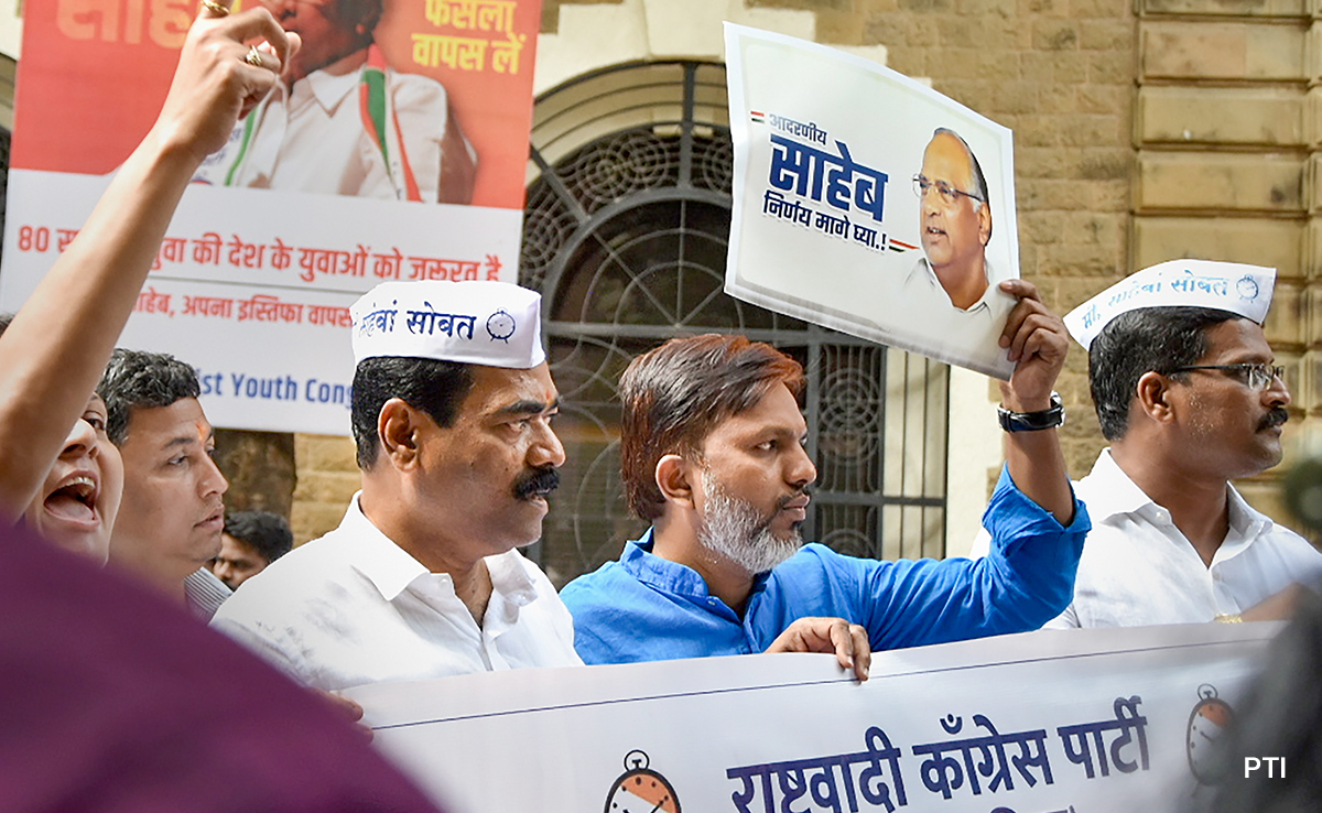 Sharad Pawar's Resignation Rejected By NCP Panel, Celebrations Outside