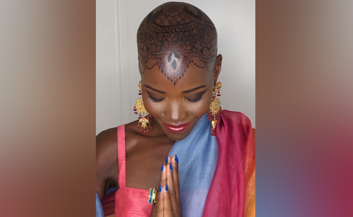 This Hollywood Star Wore A Saree And The Most Exquisite Mehendi On, Wait For It, Her Bald Head
