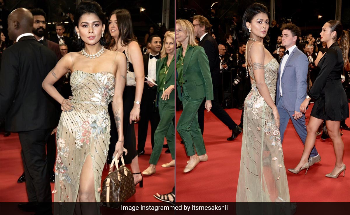 Cannes 2023: Sakshi Pradhan's Sheer Floral Gown Practically Bloomed On The Red Carpet