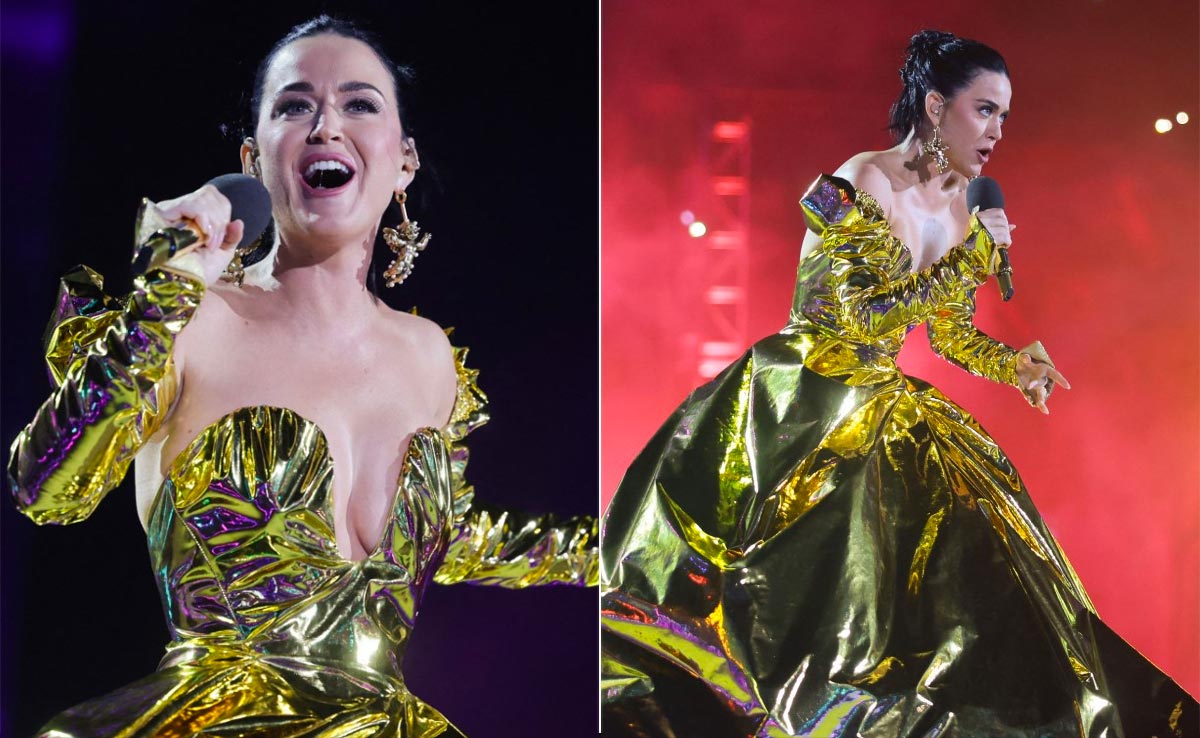Katy Perry Gleams Like Real Gold In A Glorious Bespoke Vivienne Westwood Gown