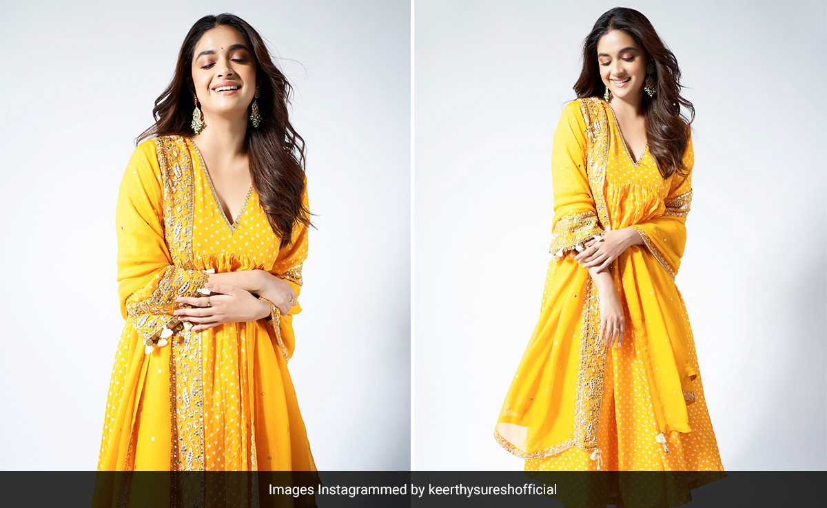 Keerthy Suresh Is Everyone's Favourite Sunshine Girl In A Yellow <i>Bandhani Salwar</i> Suit