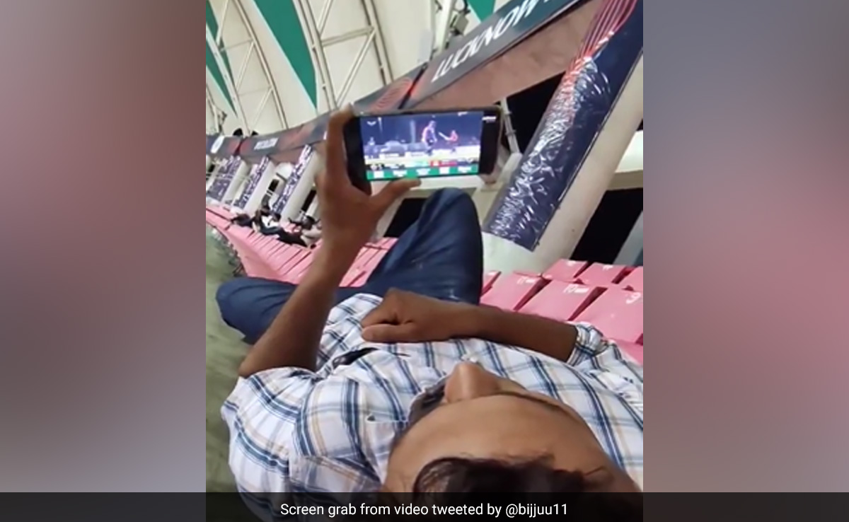 Video: Man Watches IPL Match On His Phone Inside Cricket Stadium, Internet In Splits
